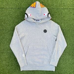 A Bathing Ape Pullover Shark Bape Hoodie Grey